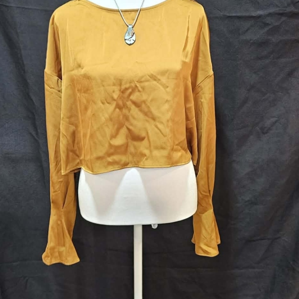 Nap Mustard Long Sleeve Blouse Top - Picture 3 of 6
